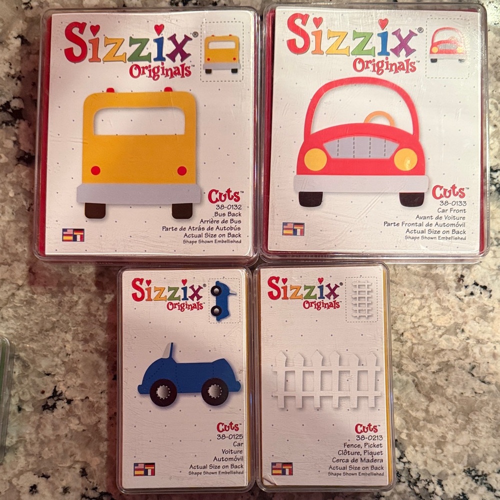 Sizzix Originals Vehicle Die Set - Yellow, Red, Blue, White